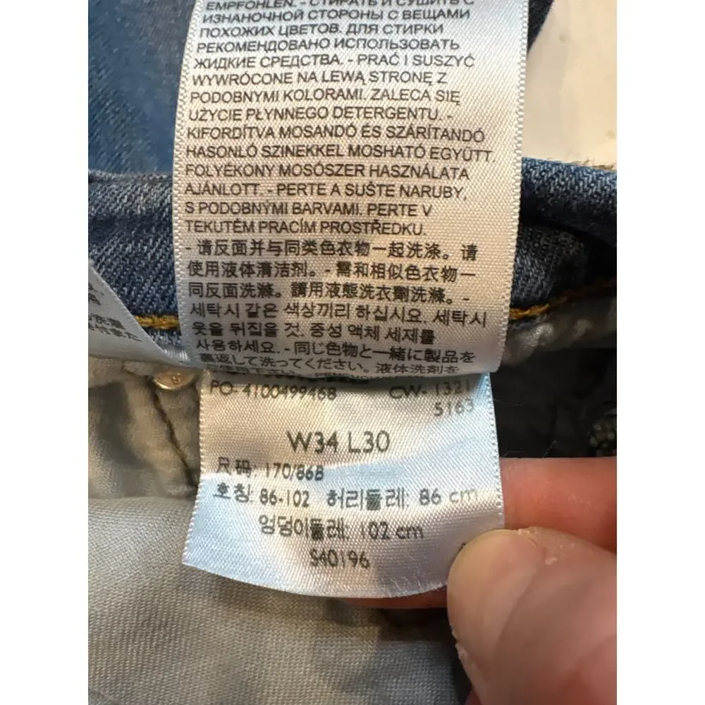 Levis 505 Dad Jeans Mens Sz 34x30 (32x29) Blue Regular Fit Straight Leg Stretch